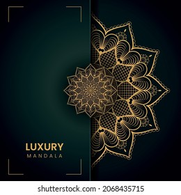 Luxury mandala background with golden arabesque pattern Arabic Islamic east style. Decorative ornament in ethnic oriental style. Coloring book page.