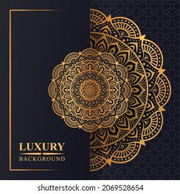 Luxury mandala background with golden arabesque pattern arabic islamic east style.decorative mandala for print, poster, book cover, etc 