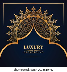 Luxury mandala background with golden arabesque pattern arabic islamic east style .decorative mandala for print, book cover, banner design, business card greeting card, and poster design