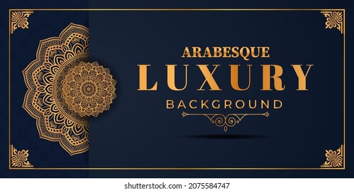 Luxury mandala background with golden arabesque pattern arabic islamic east style.decorative mandala for print, poster, book cover, etc