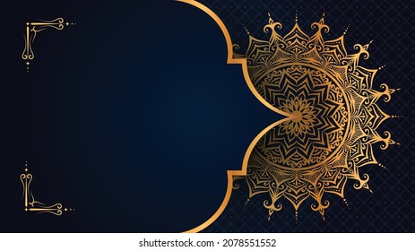 Luxury mandala background with golden arabesque pattern arabic islamic east style.decorative mandala for print, poster, book cover, etc