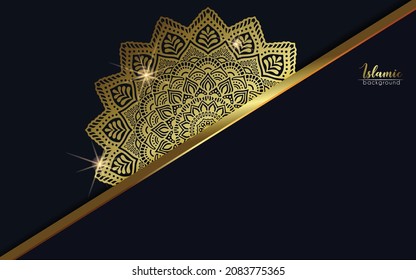 Luxury mandala background with golden arabesque pattern arabic islamic east style