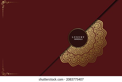 Luxury mandala background with golden arabesque pattern arabic islamic east style