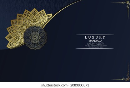 Luxury mandala background with golden arabesque pattern arabic islamic east style