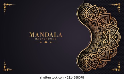 Luxury mandala background with golden arabesque pattern Arabic Islamic east style. Ramadan Style Decorative mandala. Mandala for print, poster, cover, brochure, flyer, banner