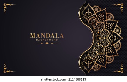 Luxury mandala background with golden arabesque pattern Arabic Islamic east style. Ramadan Style Decorative mandala. Mandala for print, poster, cover, brochure, flyer, banner