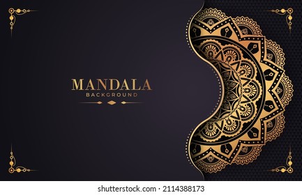 Luxury mandala background with golden arabesque pattern Arabic Islamic east style. Ramadan Style Decorative mandala. Mandala for print, poster, cover, brochure, flyer, banner