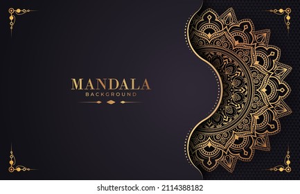 Luxury mandala background with golden arabesque pattern Arabic Islamic east style. Ramadan Style Decorative mandala. Mandala for print, poster, cover, brochure, flyer, banner