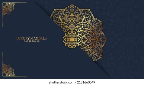 Luxury mandala background with golden arabesque pattern Arabic Islamic east style.