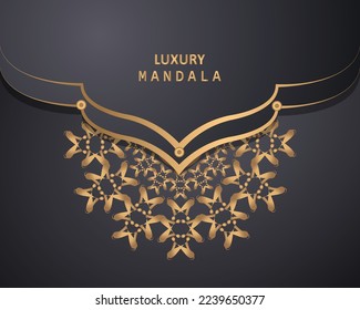 Luxuriöser Mandalahintergrund mit goldenem arabischen Muster arabisch-islamischer Oststil. Ramadan Style Decorative Mandala. Mandala für Druck, Plakat, Broschüre, Flyer, Banner usw.