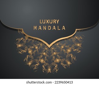 Luxury mandala background with golden arabesque pattern Arabic Islamic east style. Ramadan Style Decorative mandala. Mandala for print, cover poster, brochure, flyer, banner and etc