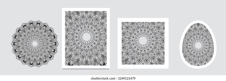 Lujoso marco mandala con un patrón arabesco dorado estilo árabe islámico oriental. Mandala decorativa estilo Ramadán. Mandala para impresión, afiche, portada, folleto