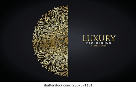 Luxury mandala background with golden arabesque pattern