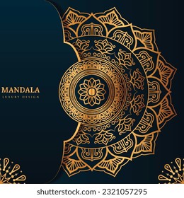 Luxury mandala background with golden arabesque pattern arabic islamic east style.