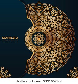 Luxury mandala background with golden arabesque pattern arabic islamic east style.