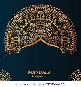 Luxury mandala background with golden arabesque pattern Arabic Islamic east style. Ramadan Style Decorative mandala. Mandala for print, poster, cover,