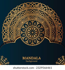 Luxury mandala background with golden arabesque pattern Arabic Islamic east style. Ramadan Style Decorative mandala. Mandala for print, poster, cover,