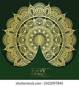 Luxury mandala background with golden arabesque pattern Arabic Islamic east style. Ramadan Style Decorative mandala. Mandala for print, poster, cover, brochure, flyer, banner, vector art illustration.