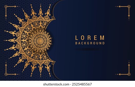 Fondo de mandala de lujo con patrón arabesco dorado estilo árabe islámico oriental. Mandala decorativo para imprimir, folleto, volante