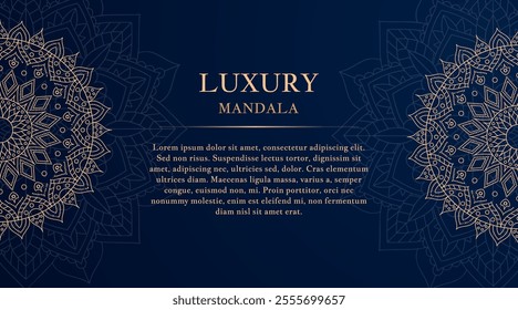 Luxury mandala background with golden arabesque pattern arabic islamic. Luxury ornamental mandala design background in gold color