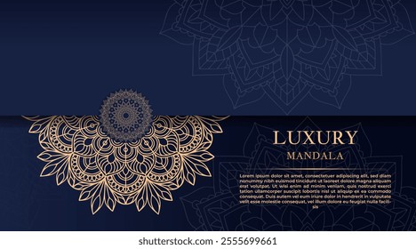 Luxury mandala background with golden arabesque pattern arabic islamic. Luxury ornamental mandala design background in gold color