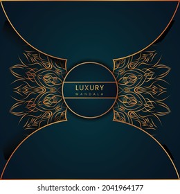 Luxury mandala background with golden color