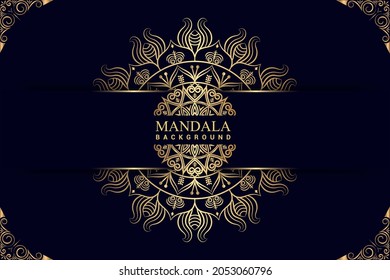 Luxury mandala background with golden color Premium Vector

