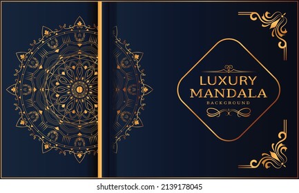 Luxury mandala Background and golden color with arabesque pattern  Decorative mandala for print,  cover,  poster,  banner, brochure and flyer, EPS 10