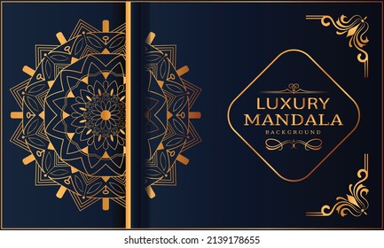 Luxury mandala Background and golden color with arabesque pattern  Decorative mandala for print,  cover,  poster,  banner, brochure and flyer, EPS 10