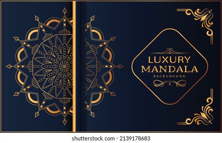 Luxury mandala Background and golden color with arabesque pattern  Decorative mandala for print,  cover,  poster,  banner, brochure and flyer, EPS 10