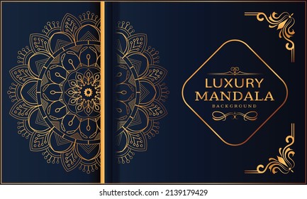Luxury mandala Background and golden color with arabesque pattern  Decorative mandala for print,  cover,  poster,  banner, brochure and flyer, EPS 10