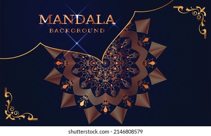 Luxury mandala Background with a golden color and arabesque pattern Decorative mandala for print, cover, poster, banner, brochure, and flyer, EPS 10