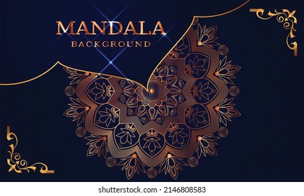 Luxury mandala Background with a golden color and arabesque pattern Decorative mandala for print, cover, poster, banner, brochure, and flyer, EPS 10