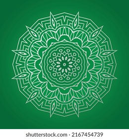 Luxury mandala background with golden color Premium Vector, Floral pattern for background design. Arabesque ethnic texture, Vector boho mandala in green colors. Mandala with floral patterns.