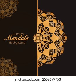 Luxury mandala background with golden colors pattern with abstract background.