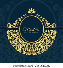 Luxury mandala background with golden colour and circular pattern.Floral Mandala Vector