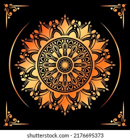 Luxury mandala background with golden decoration
