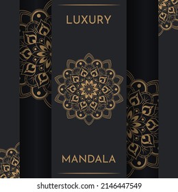 Luxury mandala background with golden elements vector in illustration graphics Premium Vector
