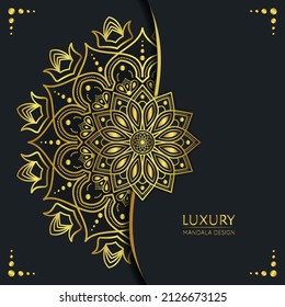 Luxury mandala background with golden gradient. Vector mandala template for wedding, decoration invitation, cards, cover, brochure, flyer