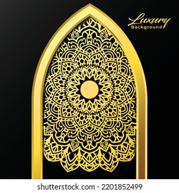 Luxury mandala background And  golden gradient vector ornament