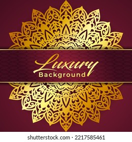 Luxury mandala background And golden gradient vector ornament