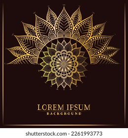 Luxury mandala background with golden INDIAN pattern, INDIAN floral pattern Mandala Style. Elegant invitation wedding card, invite, circle pattern, luxury mandala art for meditation poster