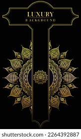 Luxury mandala background with golden INDIAN pattern, INDIAN floral pattern Mandala Style. Elegant invitation wedding card, invite, circle pattern, luxury mandala art for meditation poster