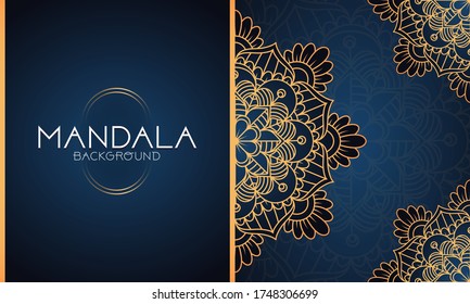 Luxury Mandala Background with golden mandalas  Round Indian pattern, Muslim pattern.  Islamic Gold mandala design background. vector Illustrator