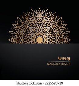 Mandala de lujo con dorado patrón mandala decorativa para imprimir, afiche, portada, folleto, volante, banner.