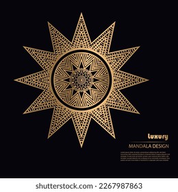 Luxus mandala Hintergrund mit goldenem Muster dekorative Mandala für Druck, Poster, Deckel, Broschüre, Flyer, Banner.