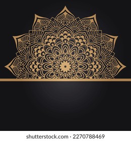 Luxury mandala background with golden pattern 