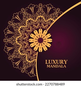 Luxury mandala background with golden pattern 