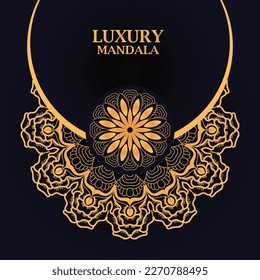 Luxury mandala background with golden pattern 