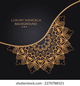 Luxus-Mandala-Hintergrund mit goldenem Muster 